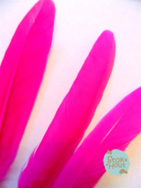 ganzenveren 'fuchsia roze', setje van 10 stuks