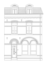 custom made lijntekening 'huis' - digitaal bestand