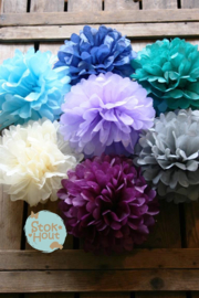 2x Pompon 25cm Licht Blauw(ST109)