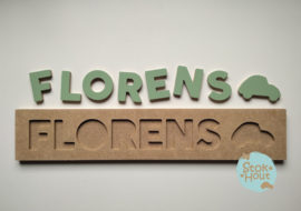 Naampuzzel 6-8 letters. Bijv. 'Florens - vintage groen'