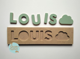 Naampuzzel 0-5 letters. Bijv. 'Louis - vintage groen'