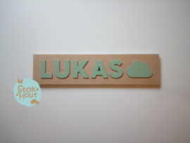 Naampuzzel 0-5 letters. Bijv. 'Lukas - vintage groen'