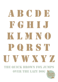 MuurLetters - Lettertype 'Army'