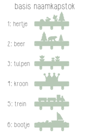 Kapstokje 'kroon' (ST216) - 0-5 letters. Bijv. Leo - zonnebloem geel'