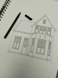 custom made lijntekening 'huis' - digitaal bestand