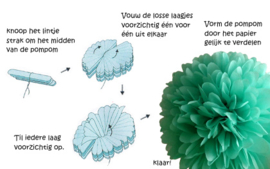 2x Pompon 25cm Geel (ST112)