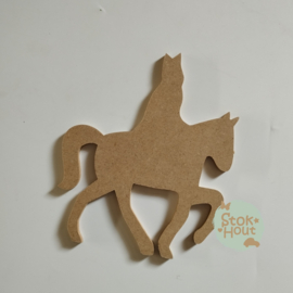 MDF figuur: Sint op paard 20cm