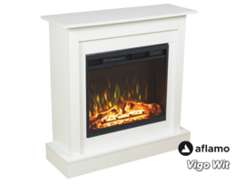 Aflamo Vigo White - Electric fireplace with mantelpiece