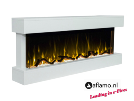 Aflamo Modena White - Wall Hanging Electric Fireplace
