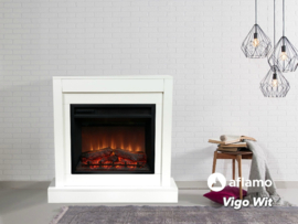 Aflamo Vigo White - Electric fireplace with mantelpiece