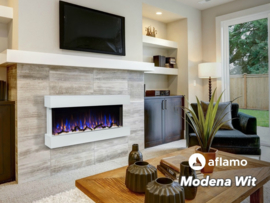 Aflamo Modena White - Wall Hanging Electric Fireplace