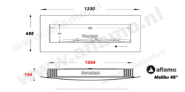 Aflamo Malibu 48 - Elektrische wandhaard