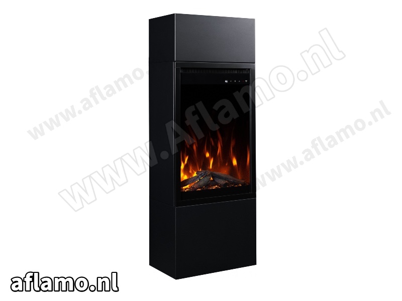 Schouw Milos 40cm zwart + Elektrische haard Aflamo 3D 40x60cm