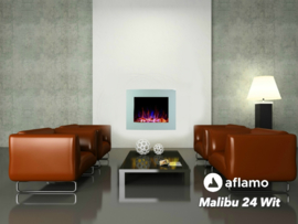 Aflamo Malibu White 60cm - Wall Hanging Electric Fireplace
