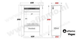 Aflamo Vegas - Freestanding electric fireplace