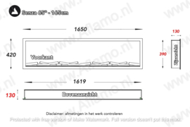 Aflamo Senza Deluxe 165cm - Inbouwhaard zonder verwarming