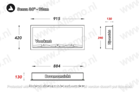 Aflamo Senza Deluxe 92cm - Inbouwhaard zonder verwarming