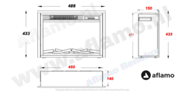 Aflamo LED 40 - Electric insert fireplace