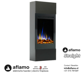 Aflamo Straight Black - Electric fireplace with mantelpiece