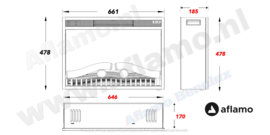 Aflamo LED 70 - Electric insert fireplace