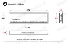 Aflamo Senza Deluxe 152cm - Inbouwhaard zonder verwarming