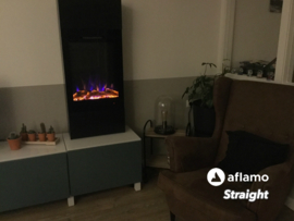 Aflamo Straight Black - Electric fireplace with mantelpiece