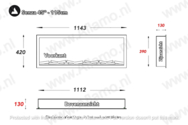 Aflamo Senza Deluxe 115cm - Inbouwhaard zonder verwarming