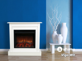 Aflamo Vigo White - Electric fireplace with mantelpiece