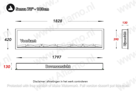 Aflamo Senza Deluxe 183cm - Inbouwhaard zonder verwarming