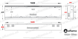 3-Zijdige haard inbouw - Aflamo Unique 183cm