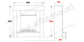 Aflamo Vienna White - Electric fireplace with mantelpiece