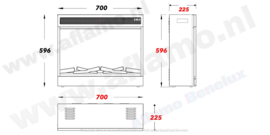 Aflamo Porto - Electric insert firebox