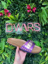 DWRS Slippers - JAVA leer - Slippers | Purple / Lila - S2849-03