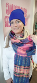 Sjaal blauw/roze