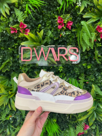 DWRS WALTON leopard - Sneakers | Sand / Purple - B11387-01