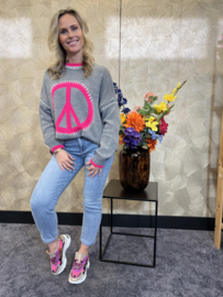Trui Grey/Pink Peace