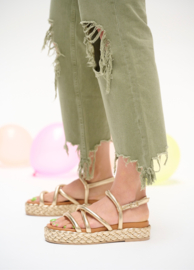 DWRS CYPRUS leer - Sandalen | metallic | Champagne -211496-01