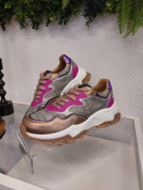 DWRS Sneakers CHESTER Steel / Fuchsia - B10649-15