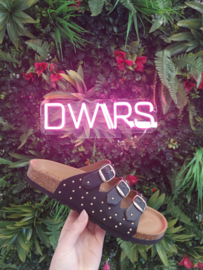 DWRS - KOMODO leer - Slippers | Black - S2561 - 04