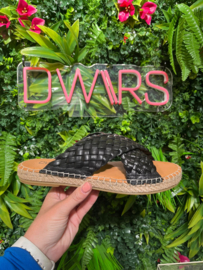 DWRS Slippers - VALENCIA leer - Slippers | Black - 211460-03