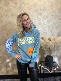 Hoodie blue/grey Lucky me