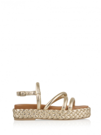 DWRS CYPRUS leer - Sandalen | metallic | Champagne -211496-01