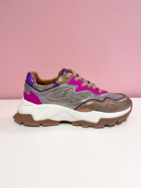 DWRS Sneakers CHESTER Steel / Fuchsia - B10649-15