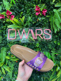 DWRS Slippers - JAVA leer - Slippers | Purple / Lila - S2849-03
