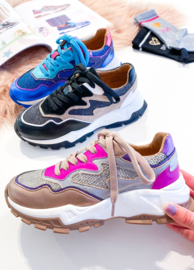 DWRS Sneakers CHESTER Steel / Fuchsia - B10649-15