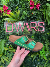 DWRS Slippers - MALIBU metallic | Green - S2714-04