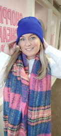 Sjaal blauw/roze