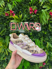 DWRS WALTON leopard - Sneakers | Sand / Purple - B11387-01