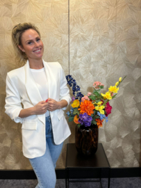 Gesmokte Mouw Blazer Barbara White