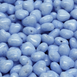 Heart beads 6mm Light Blue, c.a. 55 stuks